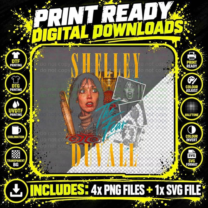Shelley Duvall The Fear Shining Baseball Bat Retro Png SVG Digital Bundle