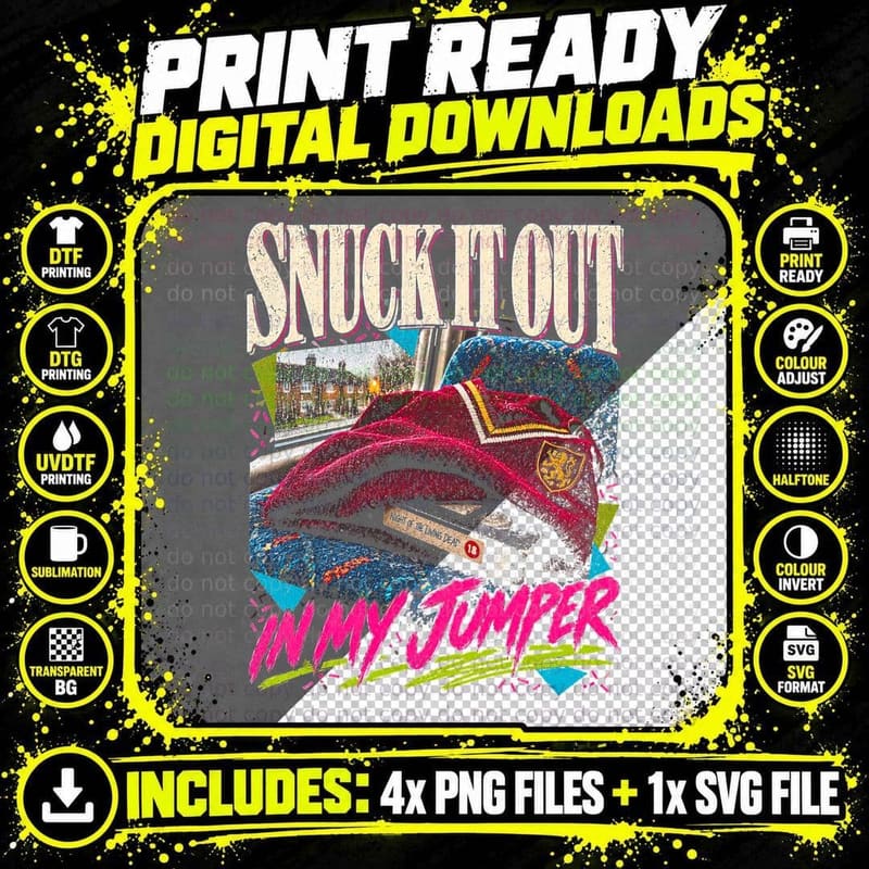 Snuck It Out in My Jumper School Bus Night of the Living Png SVG Digital Bundle