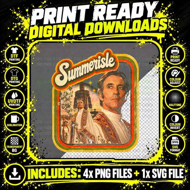 Summerisle Christopher Lee Wicker Man May Day Pagan Folk Png SVG Digital Bundle