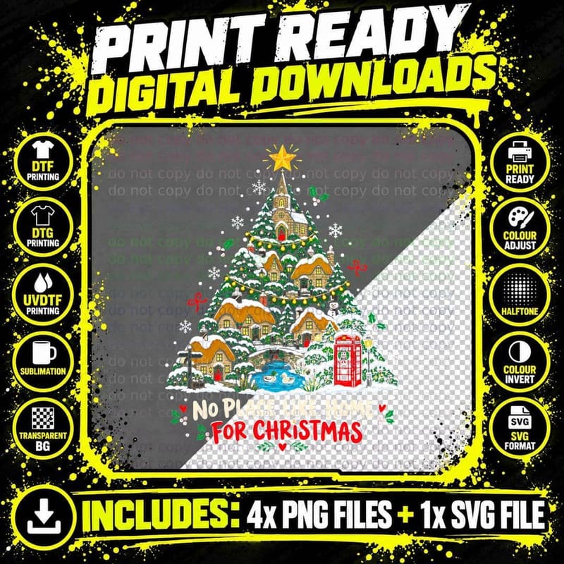 English Village Christmas Cottagecore British Country Png SVG Digital Bundle