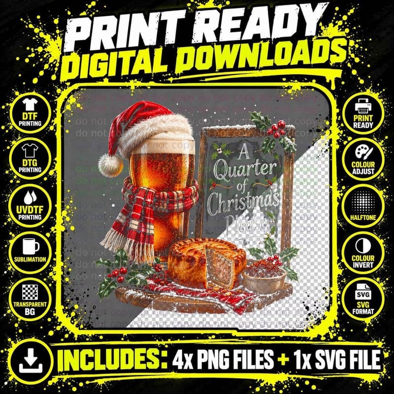 Quarter of Christmas Please British Sweet Shop Retro Png SVG Digital Bundle