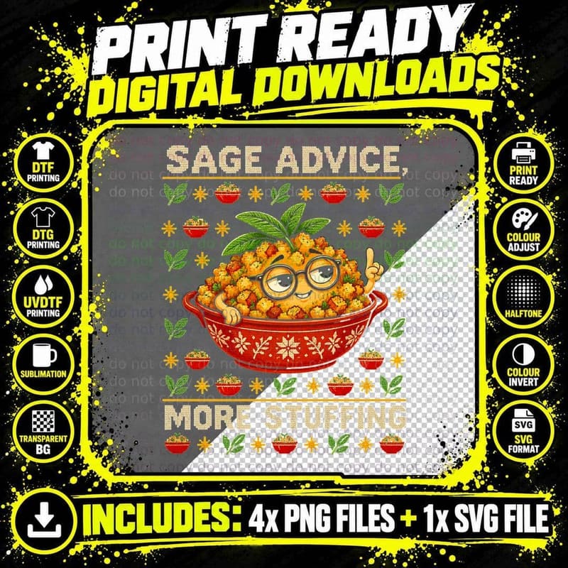 Stuffing Professor Sage Advice More Stuffing Funny Png SVG Digital Bundle