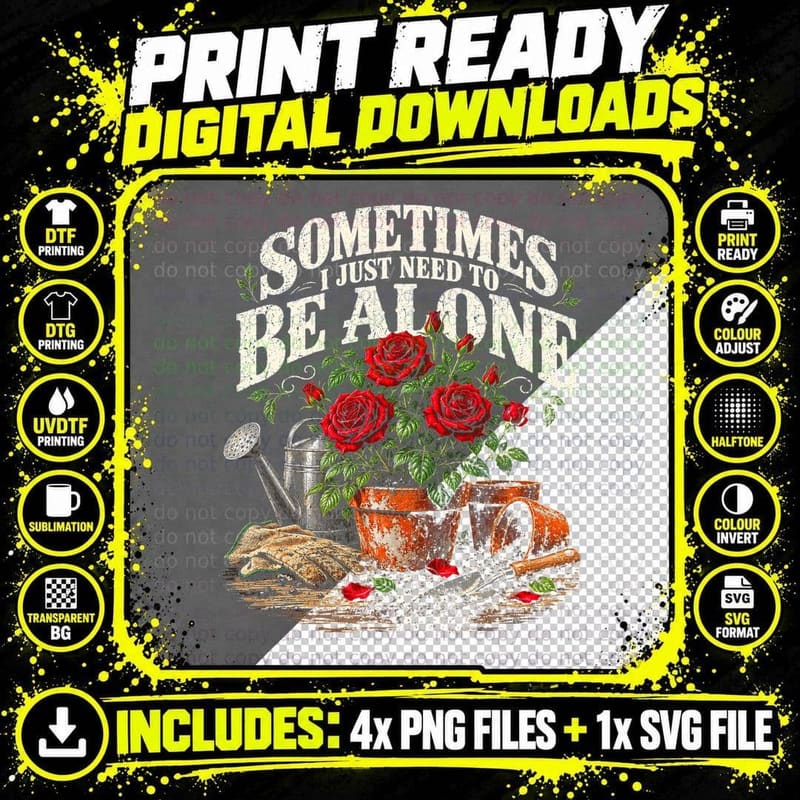 Rose Gardening Lover Flower Grower English Garden Png SVG Digital Bundle