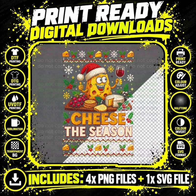 Funny Christmas Chocolate Tin Ugly Sweater Sweet Tooth Png SVG Digital Bundle