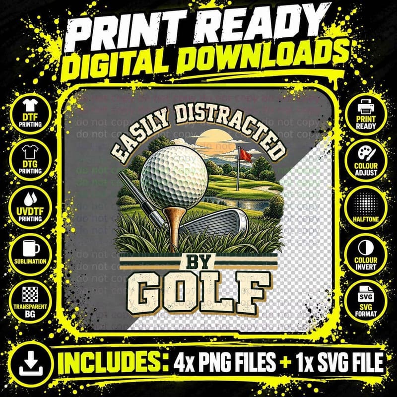 Golf Lover Retro Golfing Country Club Weekend Golfer Png SVG Digital Bundle
