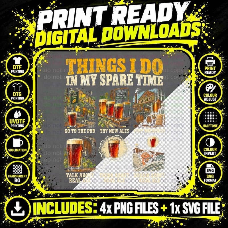 Real Ale Lover Humour Vintage British Pub Beer Lover Png SVG Digital Bundle