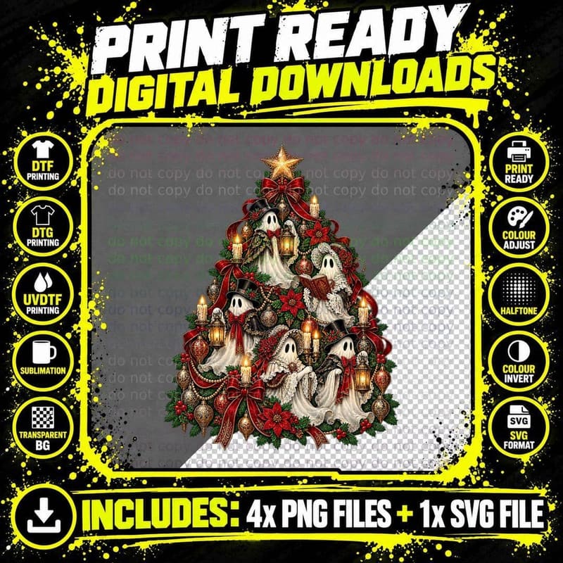 A Christmas Carol Victorian Gothic Jacob Marley Ghost Png SVG Digital Bundle