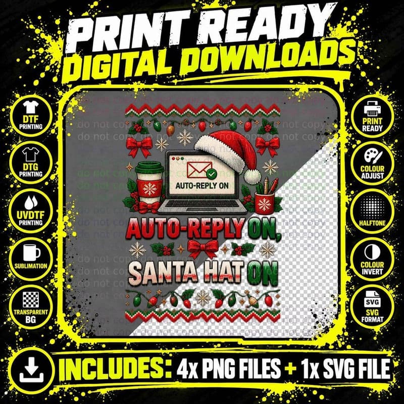 Office Worker Christmas Ugly Sweater Admin Assistant Png SVG Digital Bundle