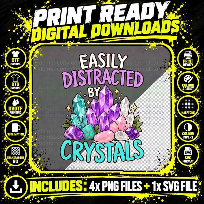 Crystal Lover Funny Saying Shirt Gemstone Collector Cute Png SVG Digital Bundle