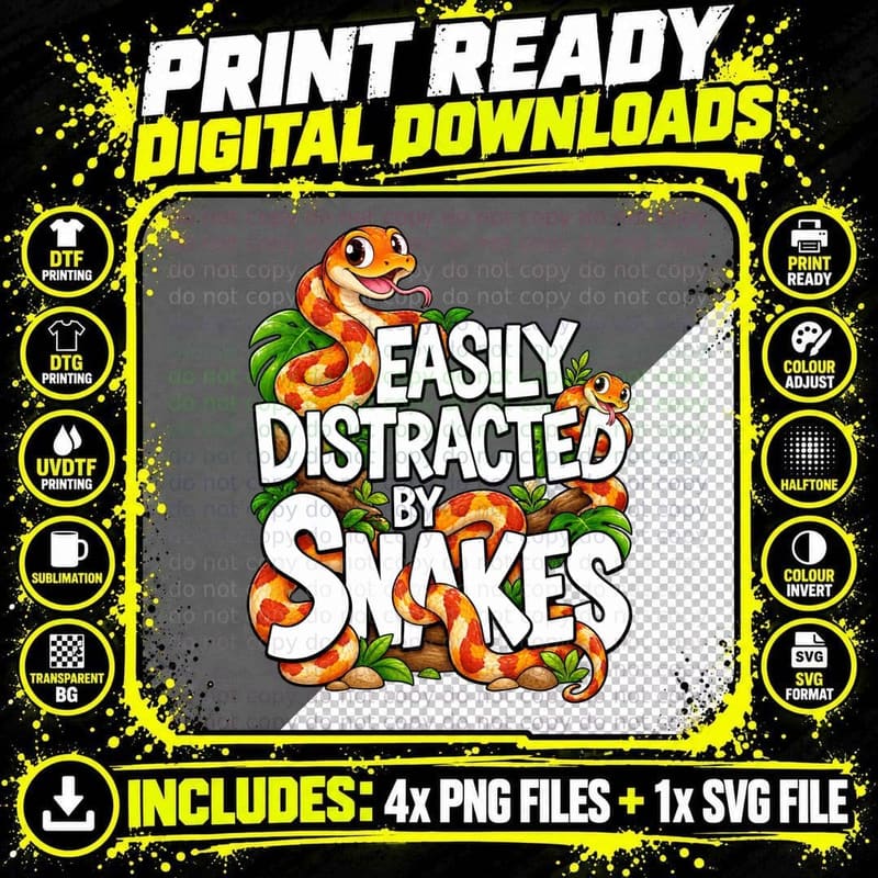 Funny Corn Snake Lover Cartoon Reptile Keeper Pet Snake Png SVG Digital Bundle