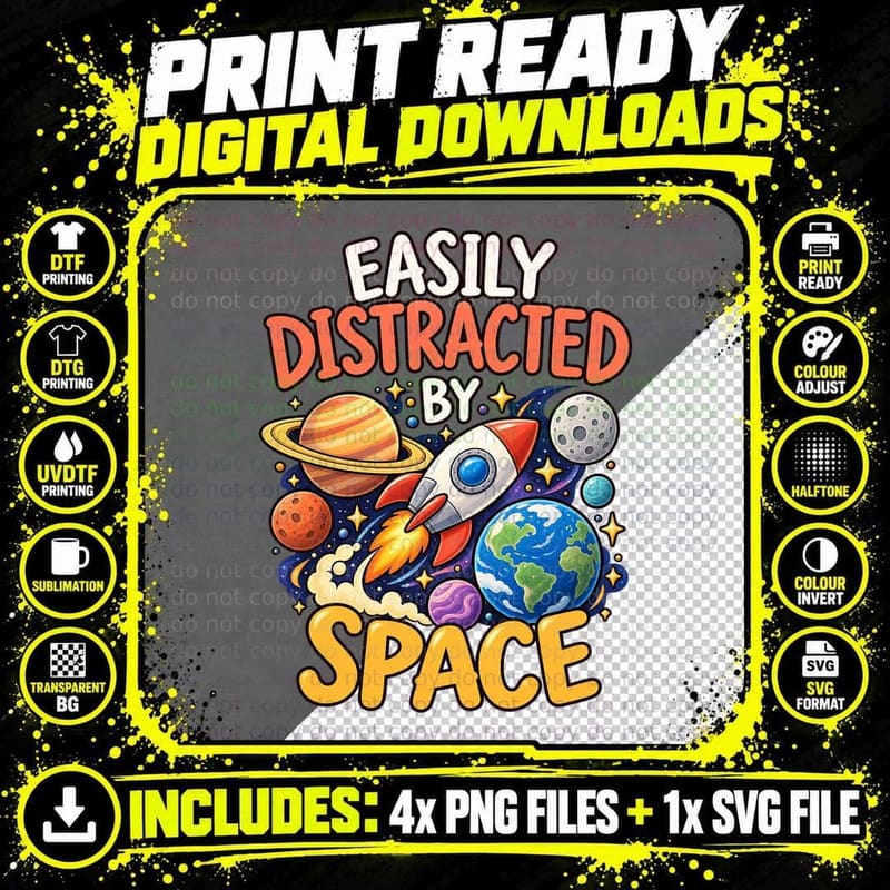 Space Lover Funny Saying Astronomy Rocket Planet Cute Png SVG Digital Bundle