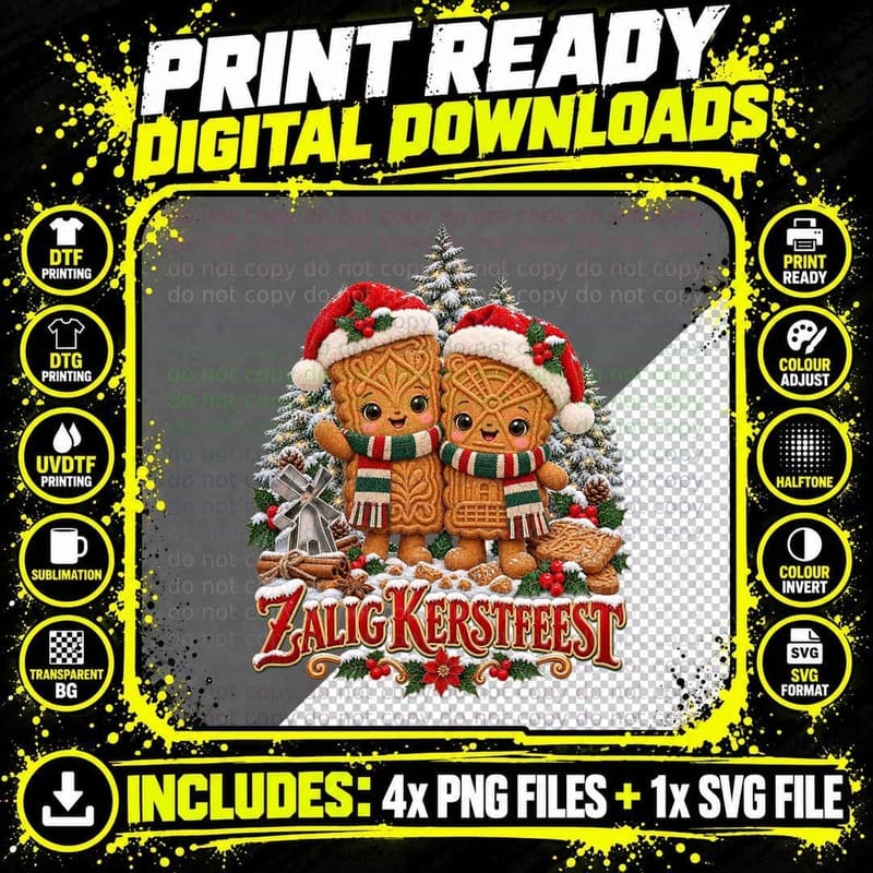 Belgian Speculoos Christmas T-Shirt Png SVG Digital Bundle