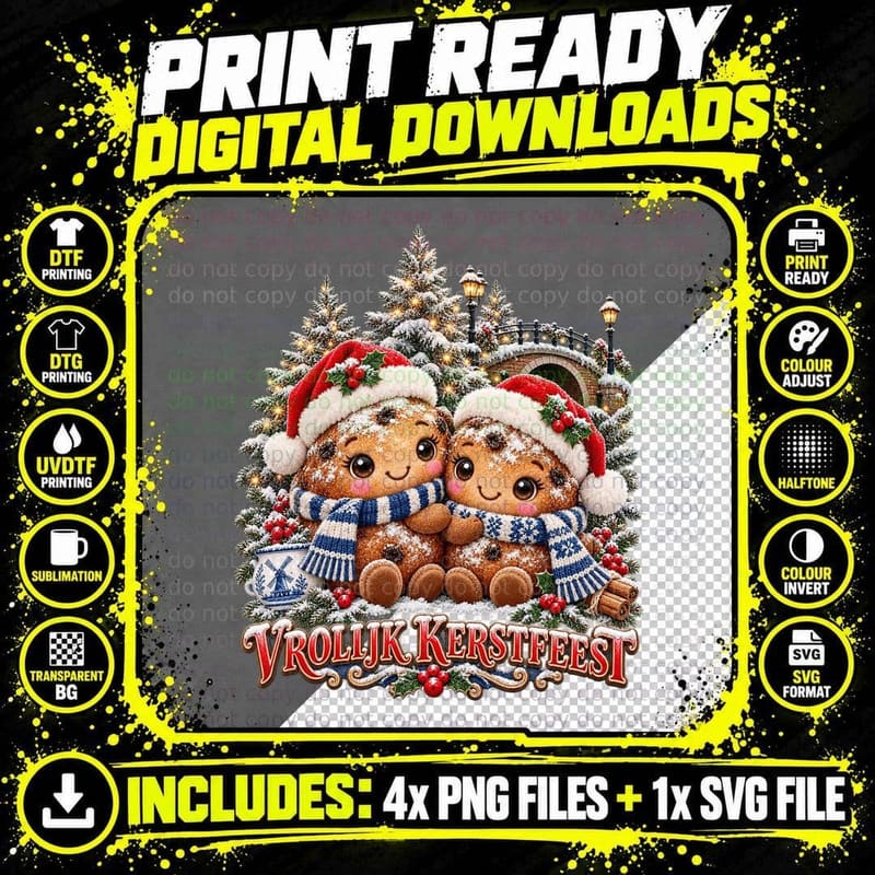 Dutch Oliebollen Christmas T-Shirt Png SVG Digital Bundle