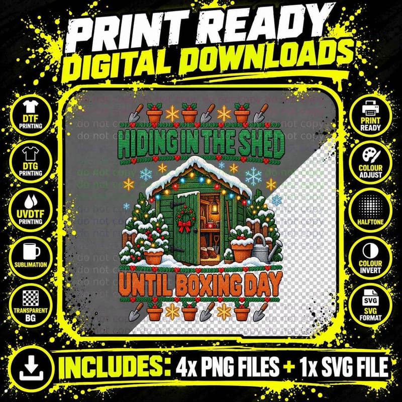Garden Shed Christmas Ugly Sweater Gardening Introvert Png SVG Digital Bundle