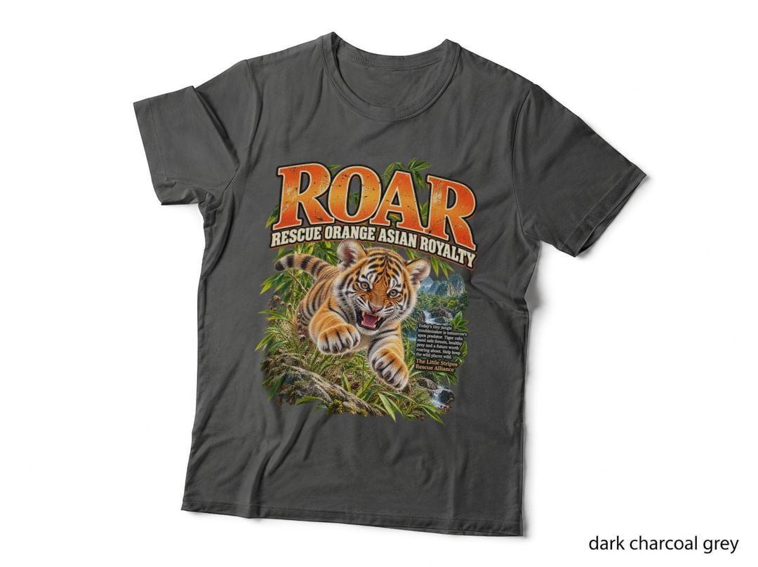 Tiger Cub Vintage T-Shirt Cute Bengal Tiger Wildlife Conservation Tee