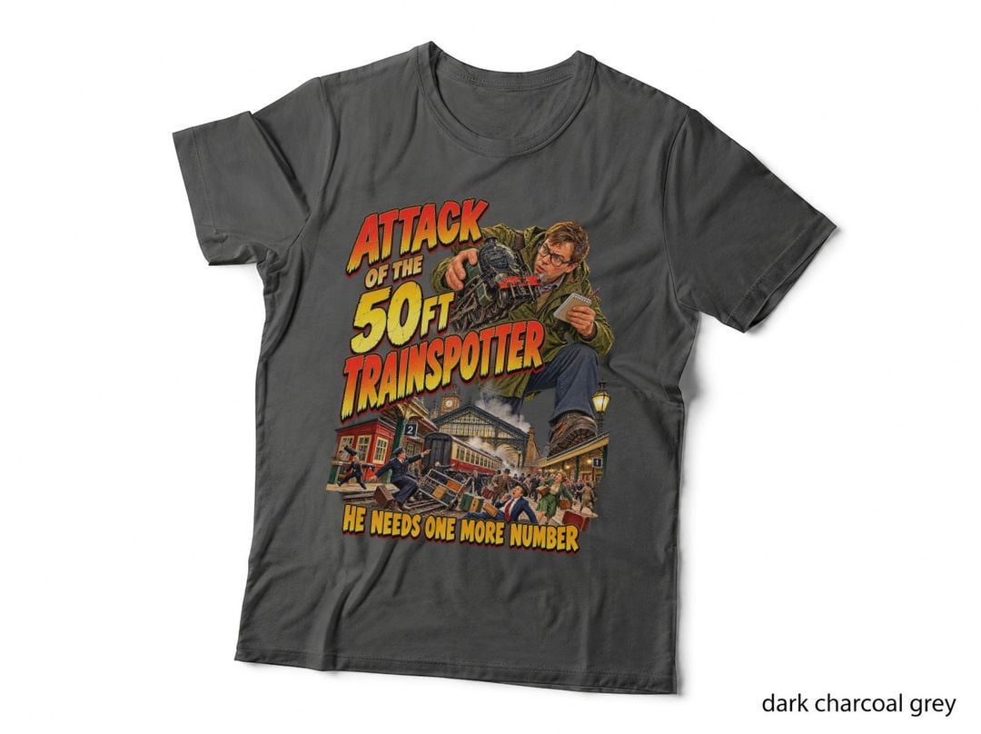 Trainspotter Giant Monster Vintage Retro Railway Enthusiast Funny T-Shirt