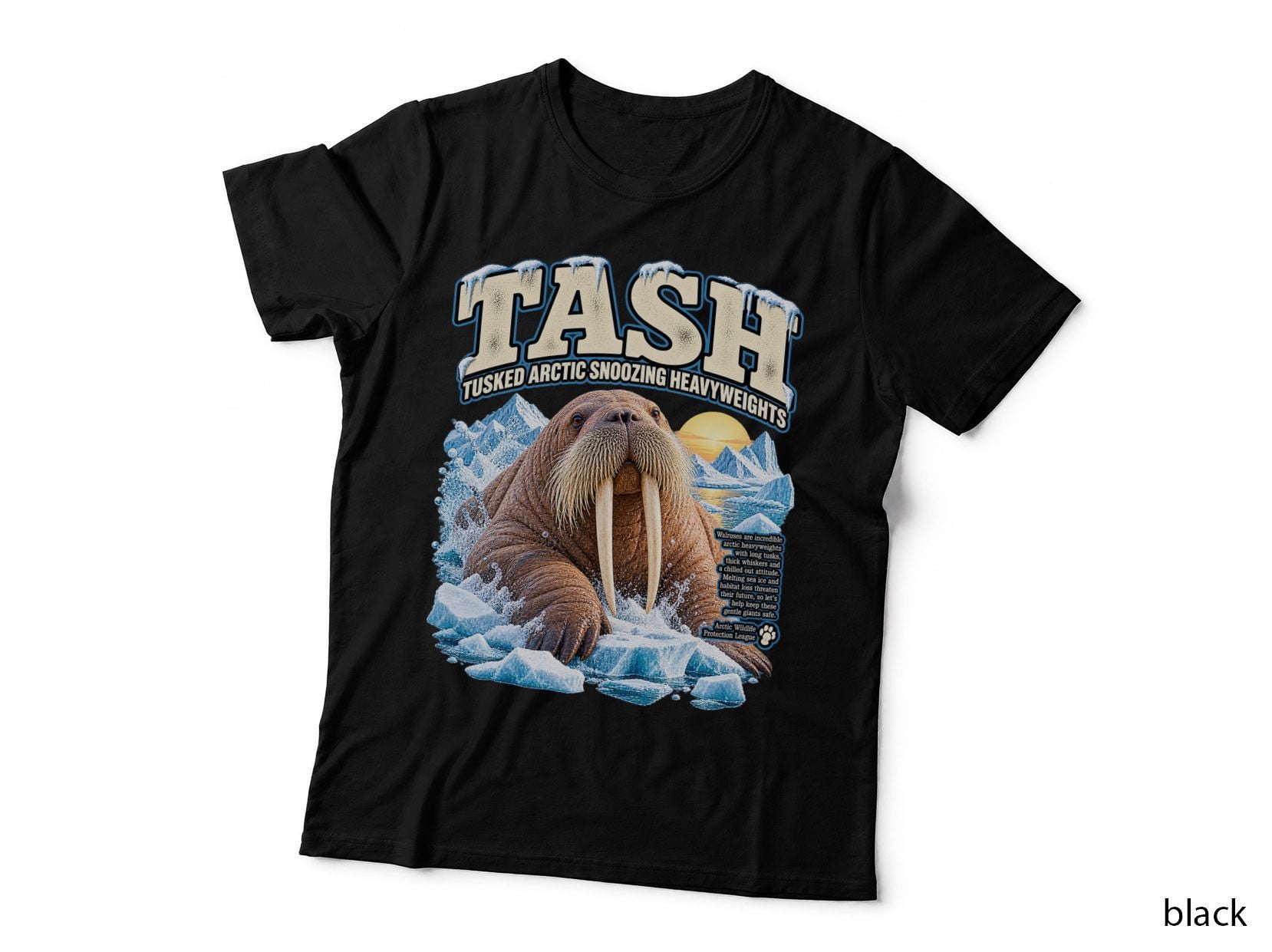 Walrus Vintage T-Shirt Funny Arctic Moustache Wildlife Conservation T-Shirt