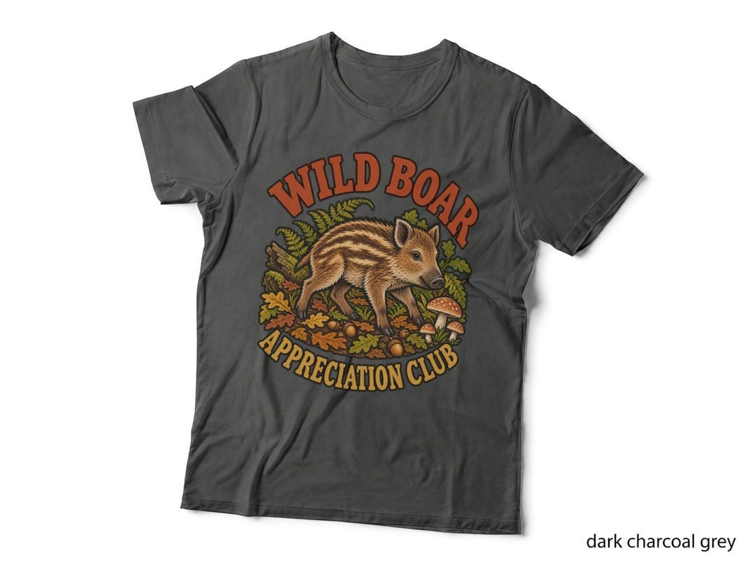 Wild Boar Piglet Appreciation Club Retro Woodland Autumn Wildlife T-Shirt